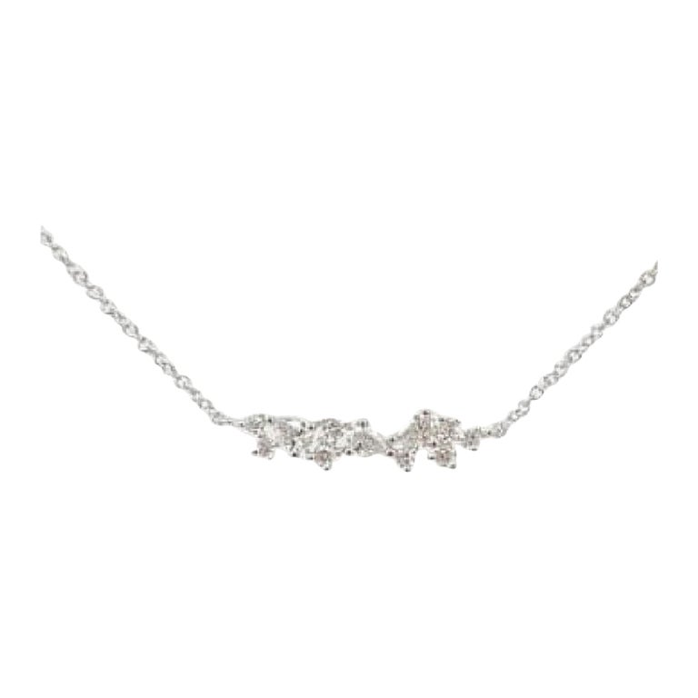 0.4 Carat Diamonds in 14K White Gold Gazebo Fancy Collection Necklace For Sale