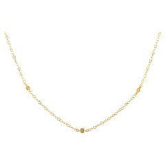 LB Exclusive 14K Yellow Gold 0.13ct Diamond Station Necklace NK01346