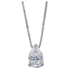 Dazzling Necklace with a 0.90-carat Pear Brilliant Diamond