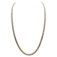 4.84 Carat Round Diamond Illusion Necklace 14 Karat Yellow Gold 16''