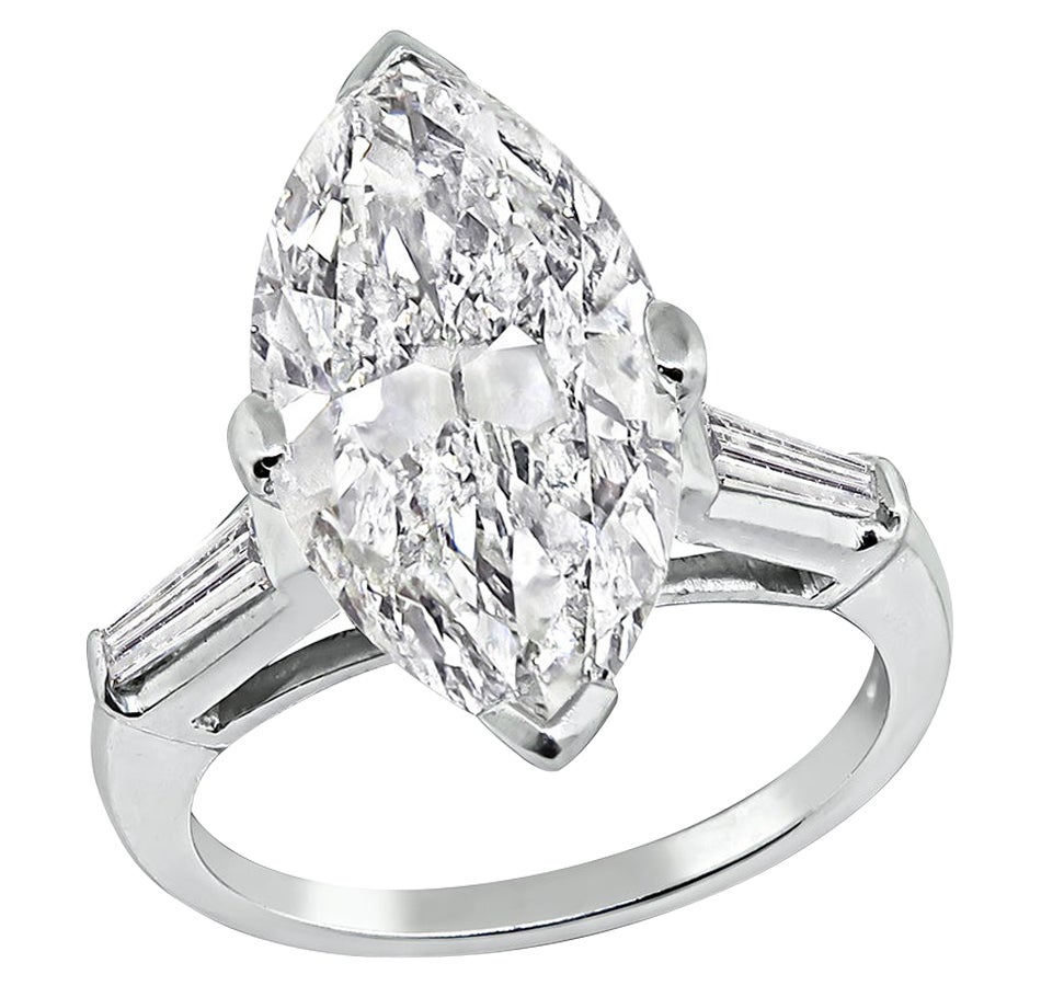 GIA Certified 4.92ct Diamond Engagement Ring For Sale