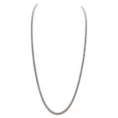 4.30 Carat Natural Diamond Buttercup Necklace 14 Karat White Gold 16'' (collier à boutons en or blanc)