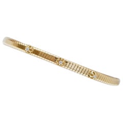 Vintage Diamonds, 18 Karat Yello Gold Retrò Bracelet