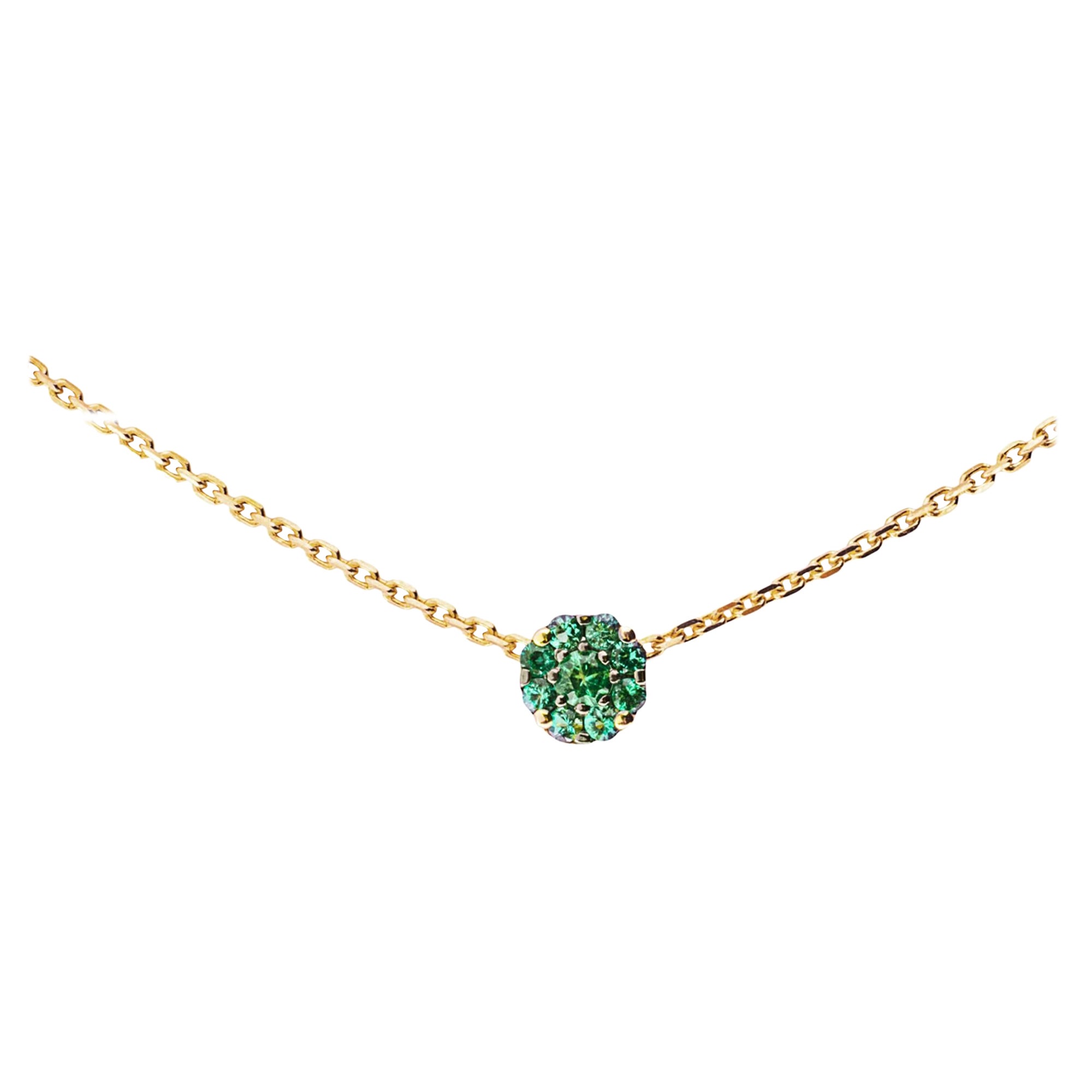 Alex Jona Emerald 18 Karat Yellow Gold Pendant Necklace For Sale