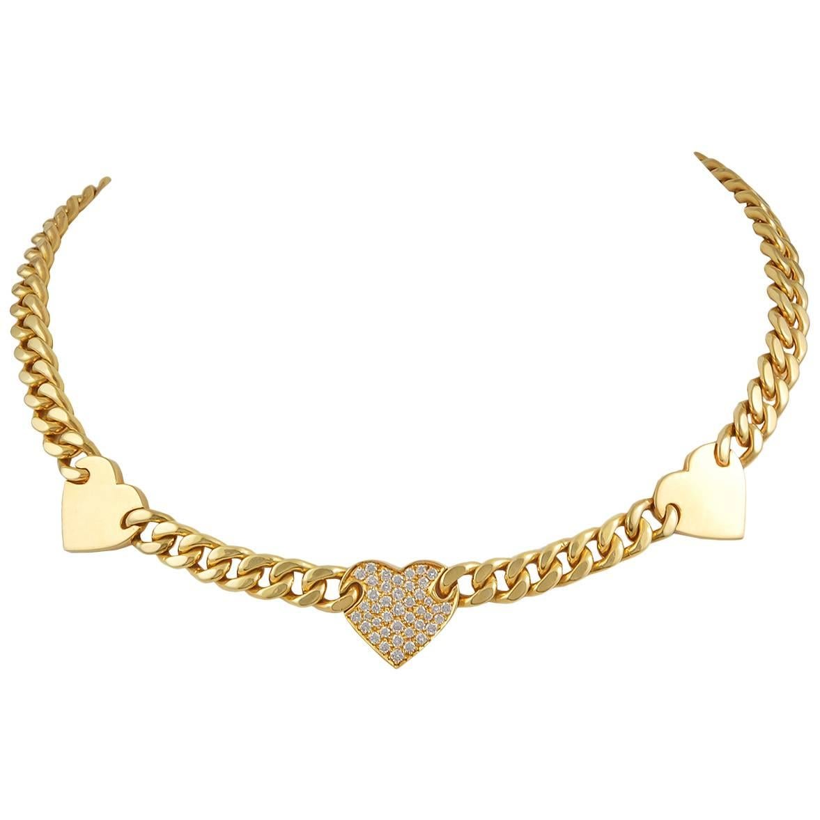Cartier Gold & Diamond Heart Necklace