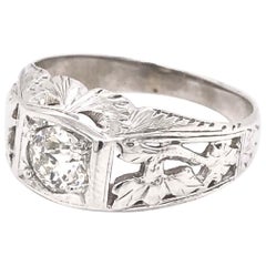 Antique Floral Motif Diamond Ring