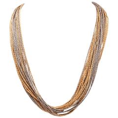 Heavy Twisted Rope Multi Strand Gold Necklace 11