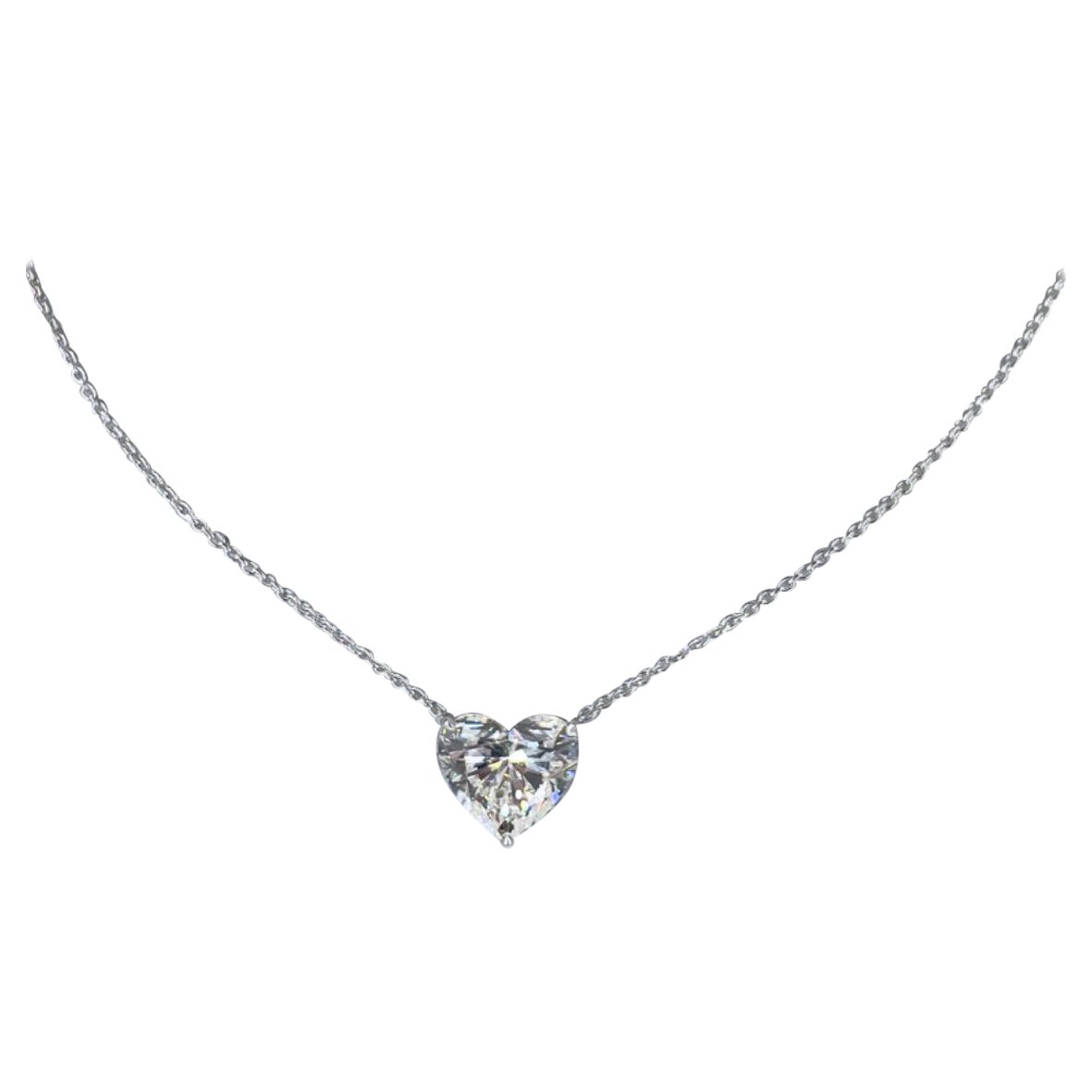 J. Birnbach 2.82 carat Heart Shape Diamond Pendant  For Sale