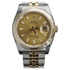 Brand New Gents Rolex Two Tone Datejust 36mm Fluted Bezel 116233 Watch