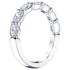 Oval Cut 5-Stone Horizontally Set Diamond Platinum Anniversary Band