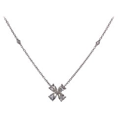 1.34 Carat Pear Shape Natural Diamond Necklace in 18k White Gold ref2083