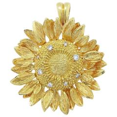 ASPREY Diamond Sunflower Pendant