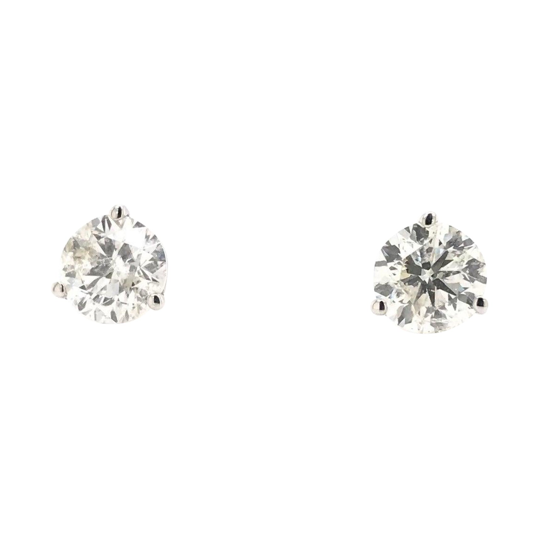 1 & 1/2 Carat DTW Diamond Stud Earrings For Sale