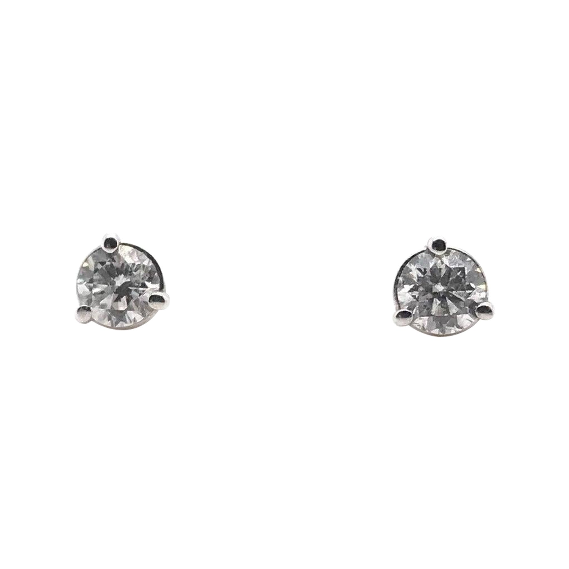 3/8 Carat DTW Diamond Stud Earrings For Sale