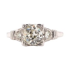 Art Deco 0,75 Karat Diamant-Ring im Solitär-Stil