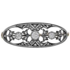 Antique Brooch 1.15 Carat Diamond Platinum 11
