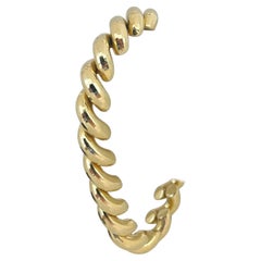 14 Karat Yellow Gold Ladies Diamond Cut San Marco Link Bracelet 