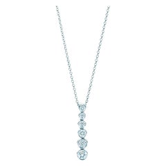 TIFFANY & Co. Platinum Diamond Jazz Graduated Drop Pendant Necklace