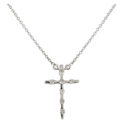 Collier pendentif croisé unisexe en or blanc massif 18 carats, cadeau de Noël