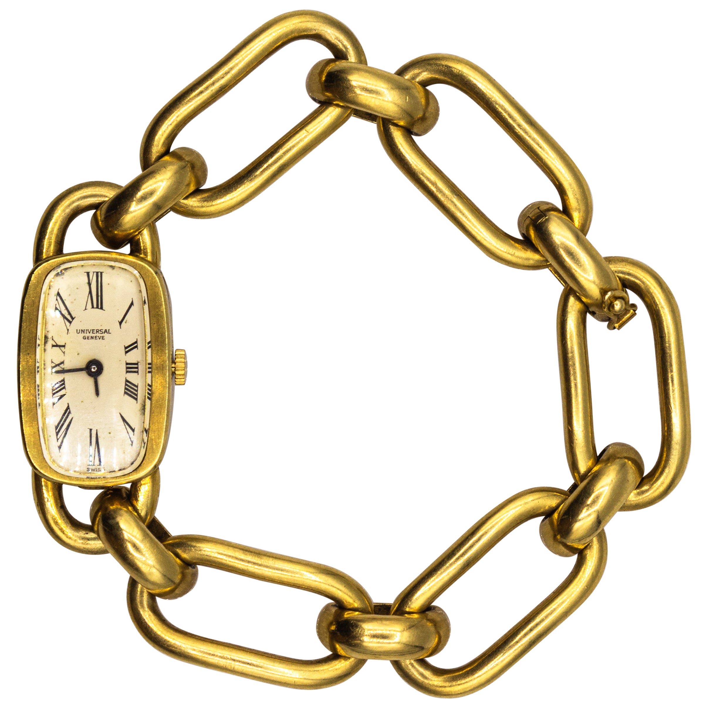 Art Deco Style Handcrafted Yellow Gold "Carlo Weingrill" Watch Bracelet For Sale