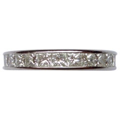 Vintage Eternity Ring with princess cut diamonds in platinum