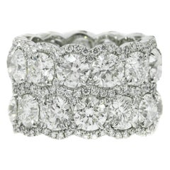Diana M. Platinum 13.00 Cts Diamond Two Row Eternity Band