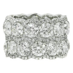 Diana M. PLATINUM DIAMOND TWO ROWS ETERNITY  BAND WITH 13.00CT OF 26 ROUND 