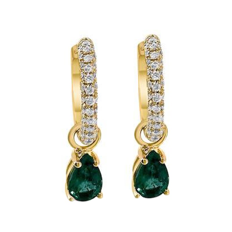 Umwandelbare Huggies aus Esme mit Smaragd und Diamanten - Ohrringe im Angebot