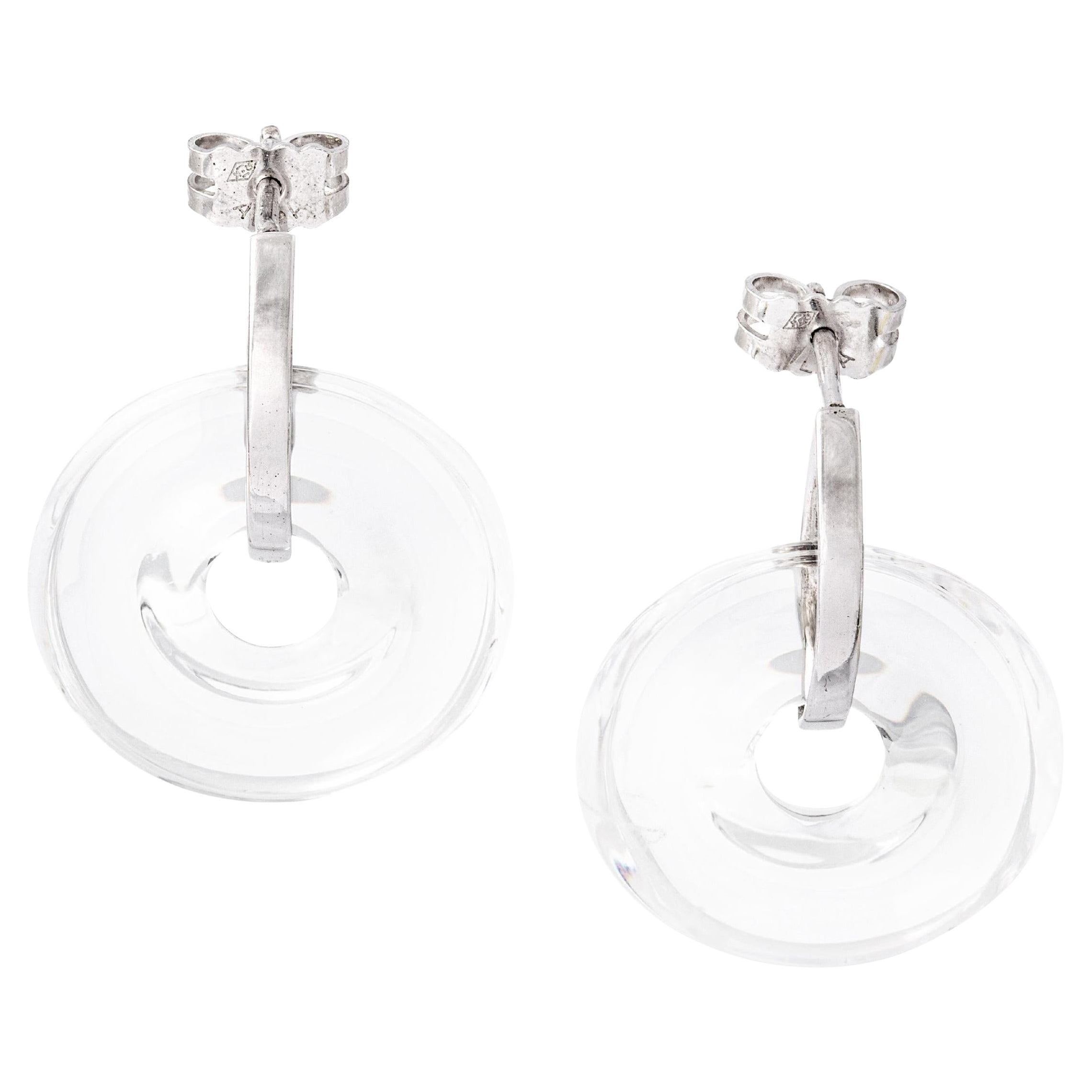 Baccarat Rock Crystal Silver Earrings