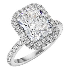 GIA zertifiziert 2,75 Karat E VS1 Radiant Diamant Verlobungsring "Camila"