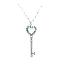 Best Tiffany Keys Beaded Heart Key Pendant Sterling Silver For