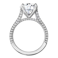 Bague de fiançailles Sabrina avec diamant rond de 3,50 carats certifié GIA E VS1