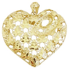 Heart Shape Pendant 14 Karat Yellow Gold