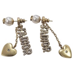 Christian Dior Mise En Dior Tribal Crystal "JADIOR" and faux pearl earrings