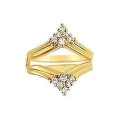 Anneau en forme d'éventail à grappes de diamants pour la protection et l'amélioration de l'anneau