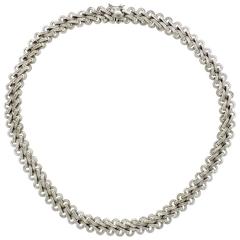 Buccellati White Gold Woven Necklace
