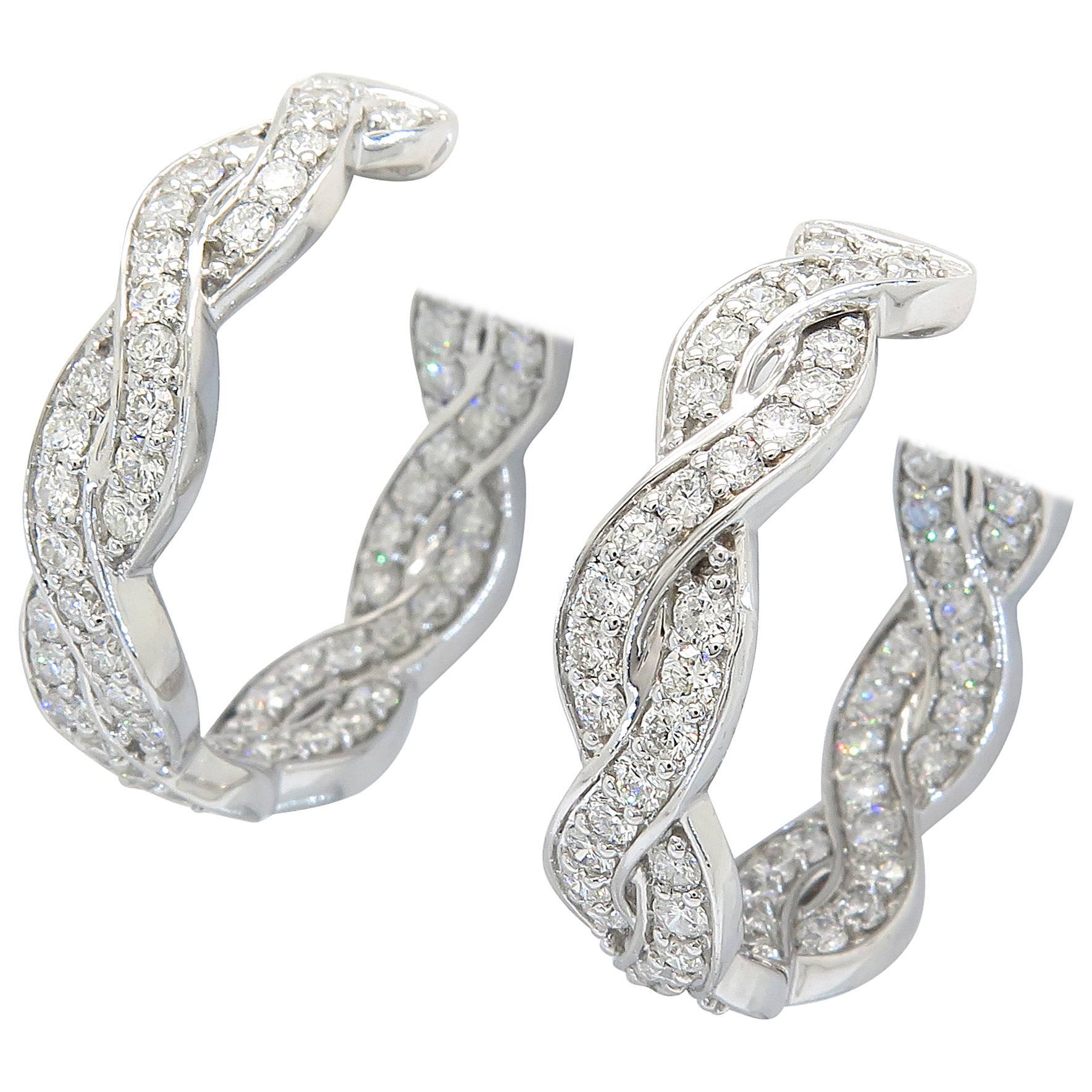 Diamond Inside-out Hoop Earrings