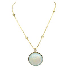 Vintage 18K Gold Opal Necklace 