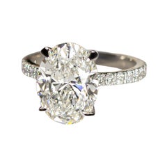 GIA Certified 3 Carat Oval Diamond Ring flawless