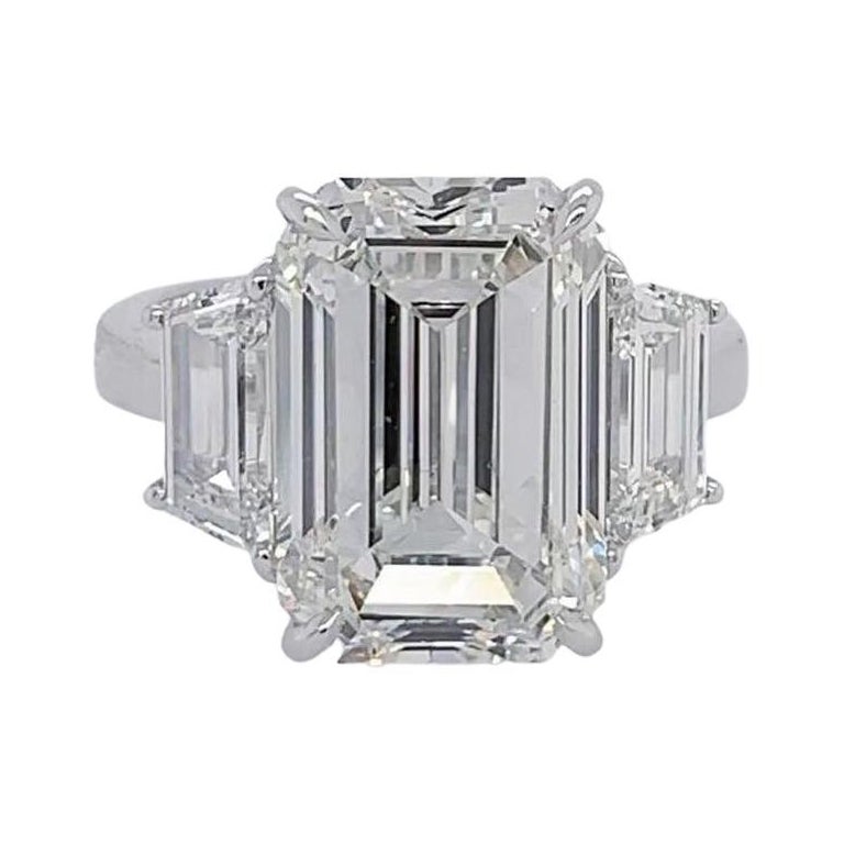 GIA Certified 3 Carat Emerald Cut Diamond Ring