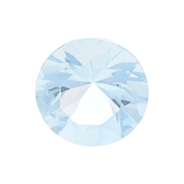 Aigue-marine ronde solitaire bleue 1,51 carat