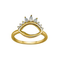 Diana Ring mit offenem Auge, Opal und Diamant 