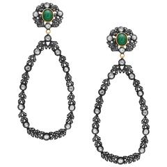 Rosecut Diamond Emerald Earring 