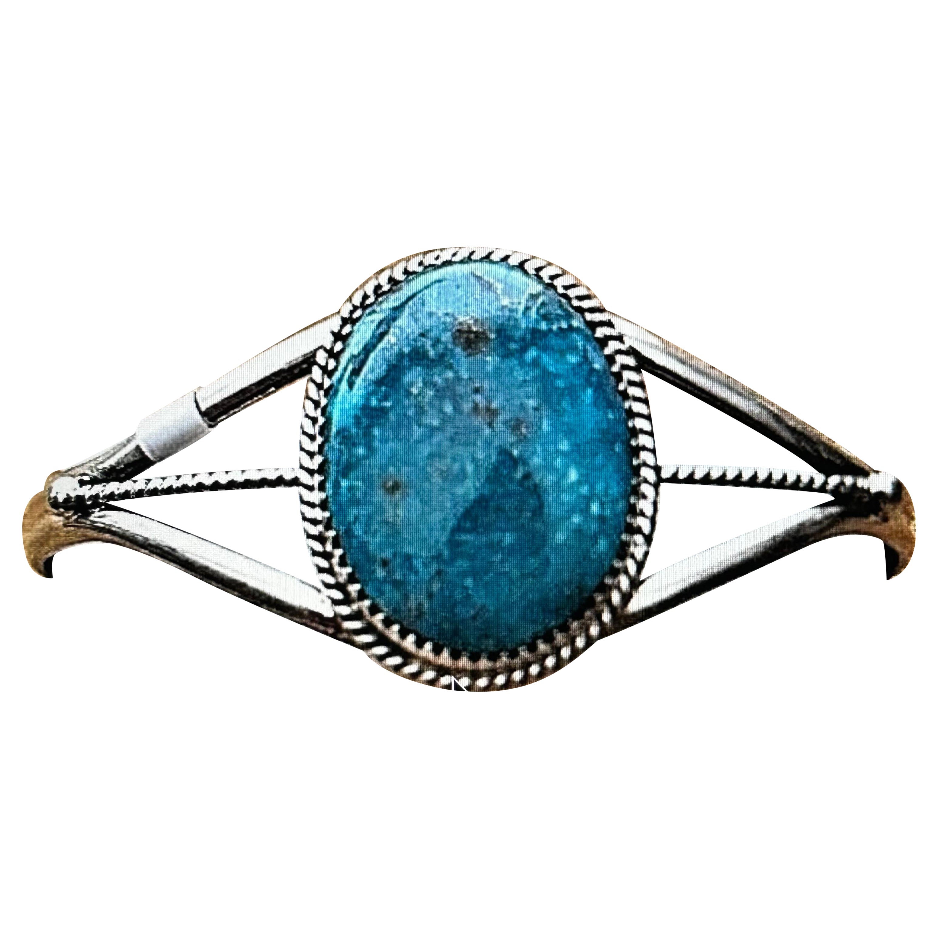 Manchette Birdseye Turquoise en argent sterling de l'artiste Navajo Phillip Yazzie