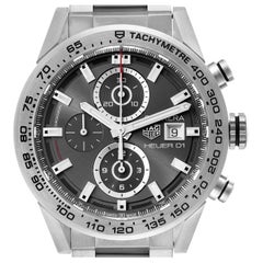 Tag Heuer Carrera Grey Dial Titanium Mens Watch CAR208Z Box Card