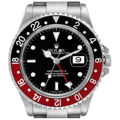 Rolex GMT Master II Black Red Coke Bezel Steel Mens Watch 16710 Box Papers