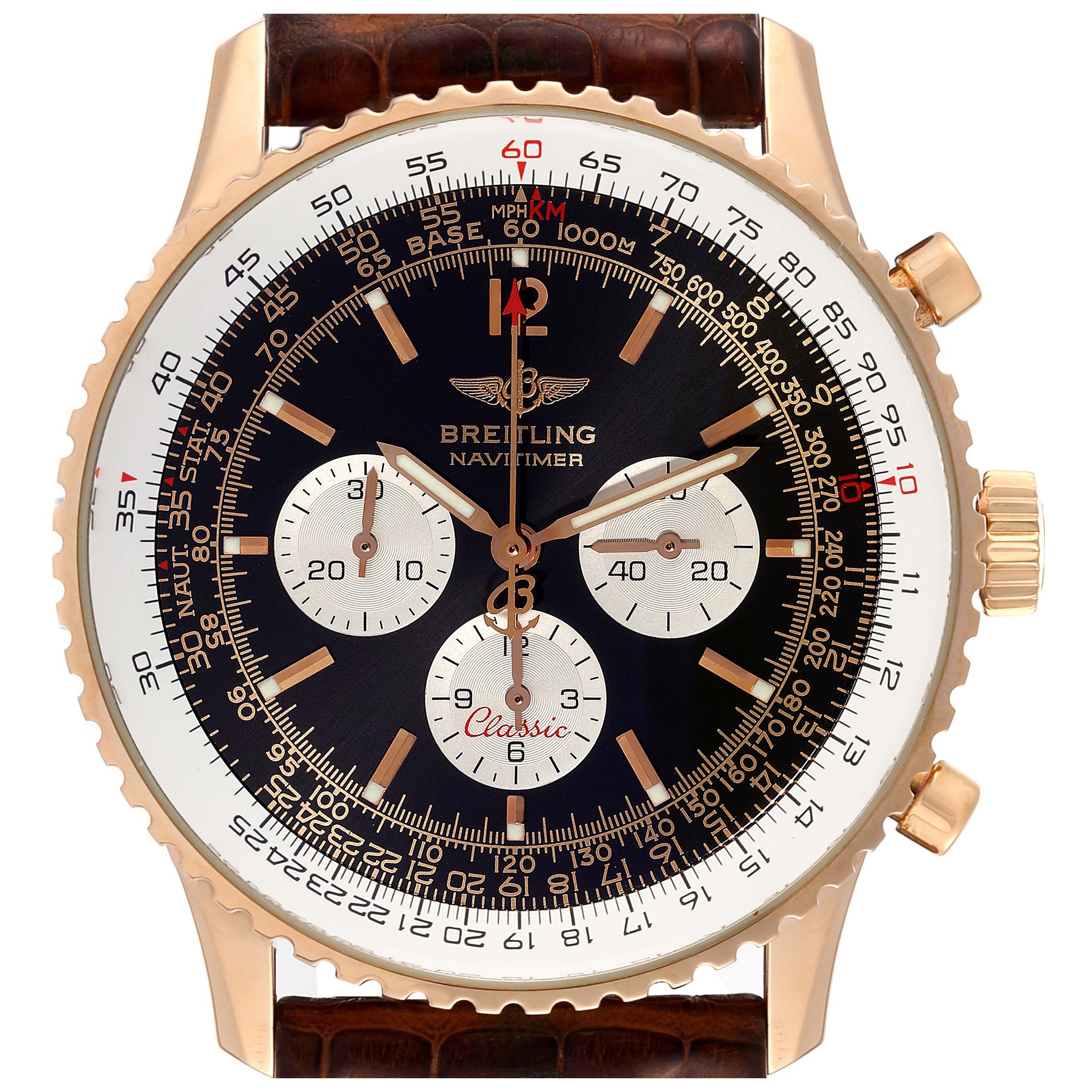Breitling Navitimer Classic LE Rose Gold Mens Watch H30330 Box Papers