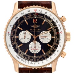 Used Breitling Navitimer Classic LE Rose Gold Mens Watch H30330 Box Papers