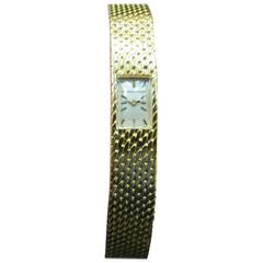 Vintage Ladies Audemar Piquet 18K Yellow Gold, Manual, Backwind Mesh Bracelet Watch