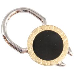 BULGARI Onyx, Gold and Stainless Steel Keychain 2